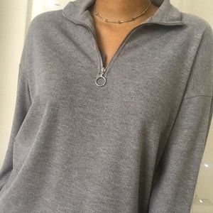 Forever 21 grey sweater with zipper size small